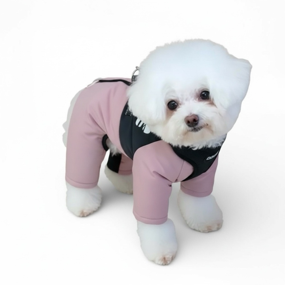 DOG WINTER JUMPSUIT IN LILAC & BLACK - BRAND NEW - Picture 3 of 10